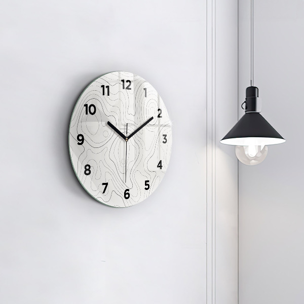 Round glass wall clock Abstraction spots
