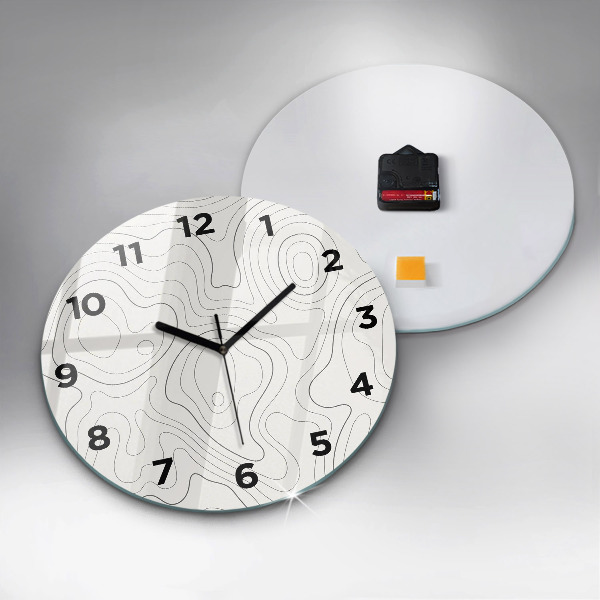Round glass wall clock Abstraction spots