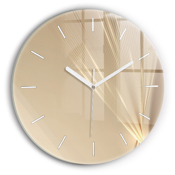Round glass wall clock Abstract light