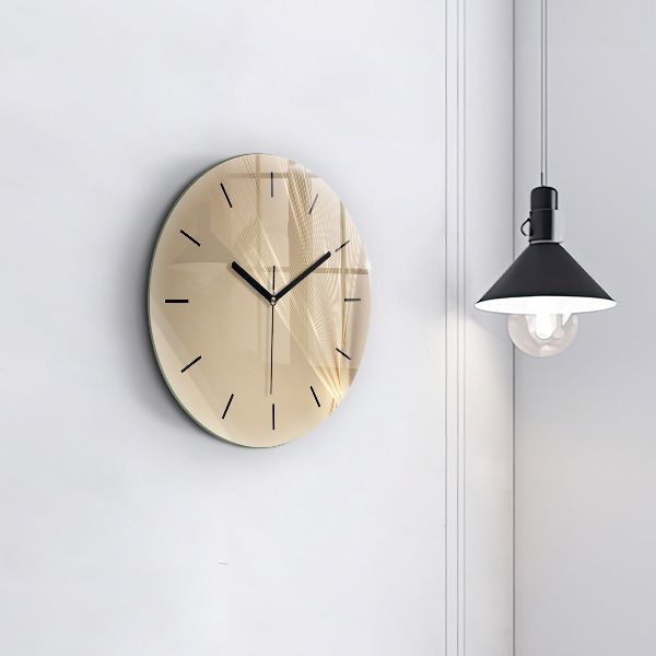 Round glass wall clock Abstract light