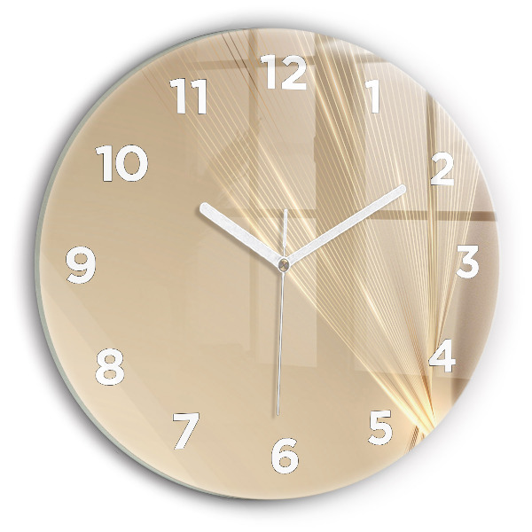 Round glass wall clock Abstract light