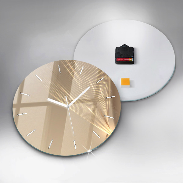 Round glass wall clock Abstract light