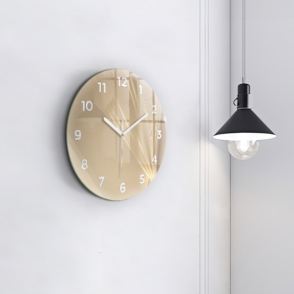 Round glass wall clock Abstract light