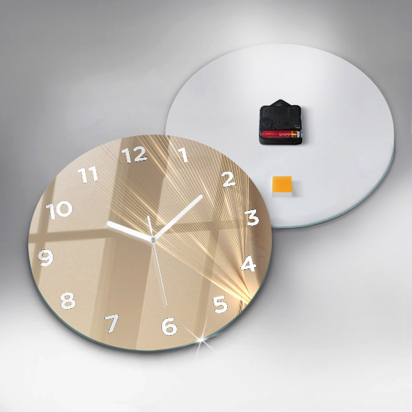 Round glass wall clock Abstract light