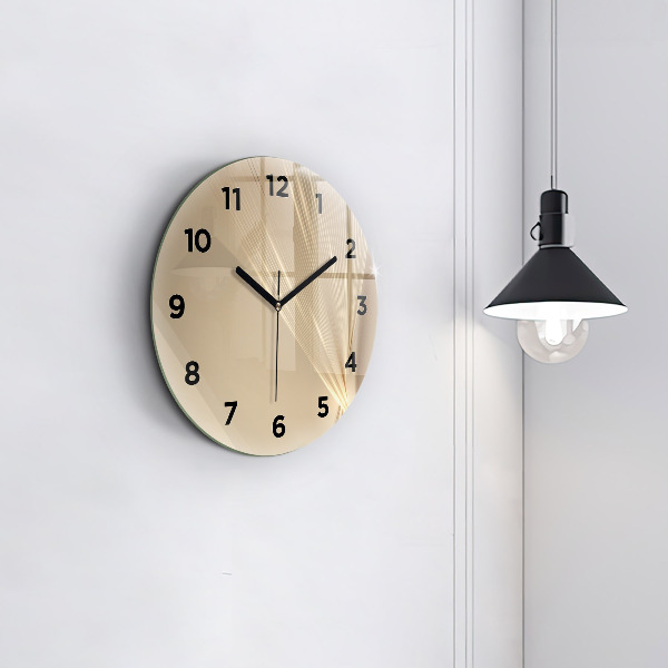 Round glass wall clock Abstract light