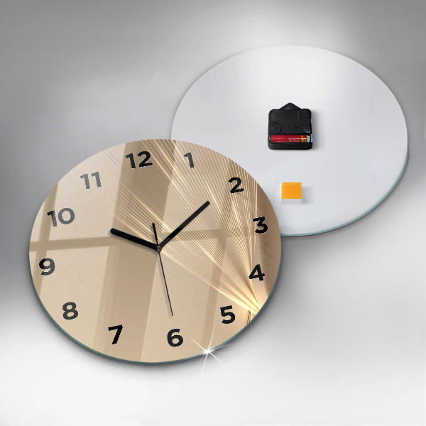 Round glass wall clock Abstract light