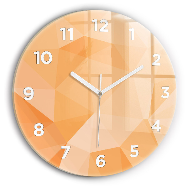 Round glass wall clock Abstraction triangles