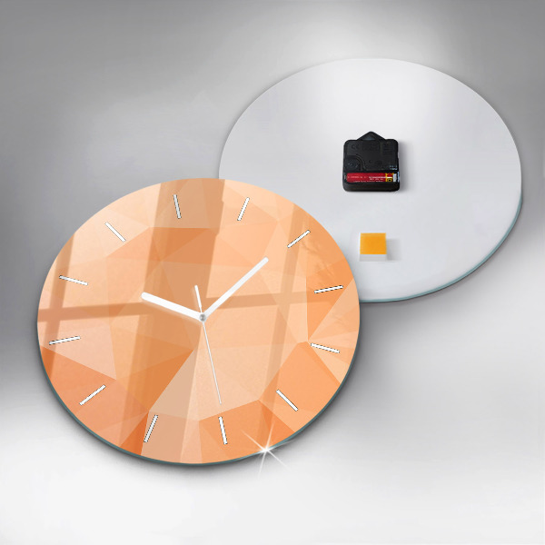 Round glass wall clock Abstraction triangles