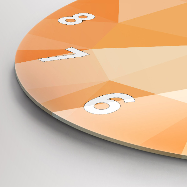 Round glass wall clock Abstraction triangles