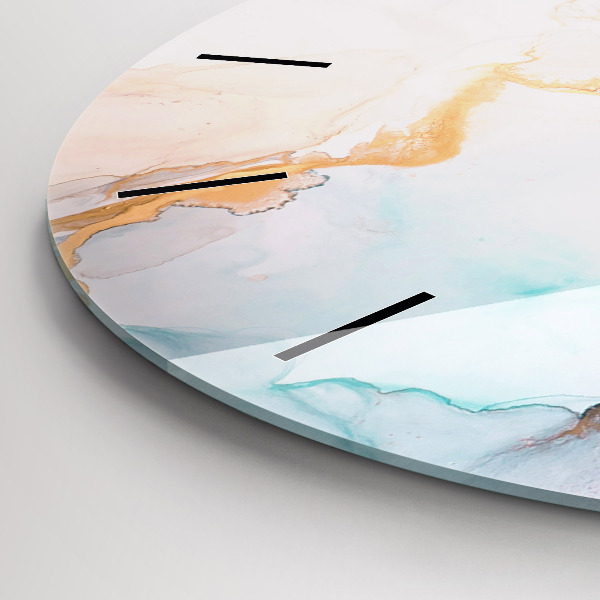 Round glass wall clock Abstract painting
