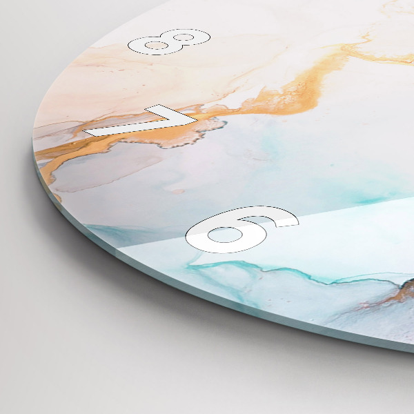 Round glass wall clock Abstract painting