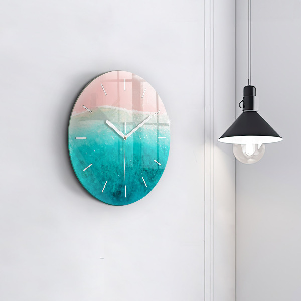 Round glass wall clock Beach sea sand