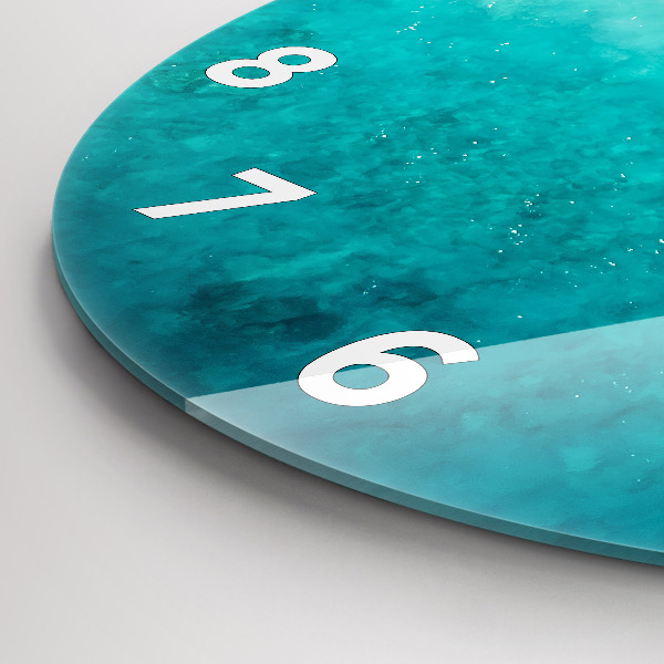 Round glass wall clock Beach sea sand