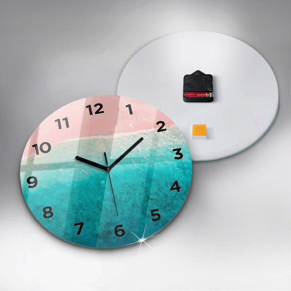 Round glass wall clock Beach sea sand