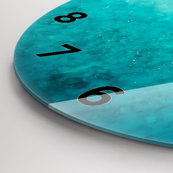 Round glass wall clock Beach sea sand