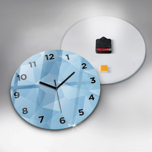 Round glass wall clock Triangles abstract