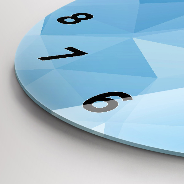 Round glass wall clock Triangles abstract