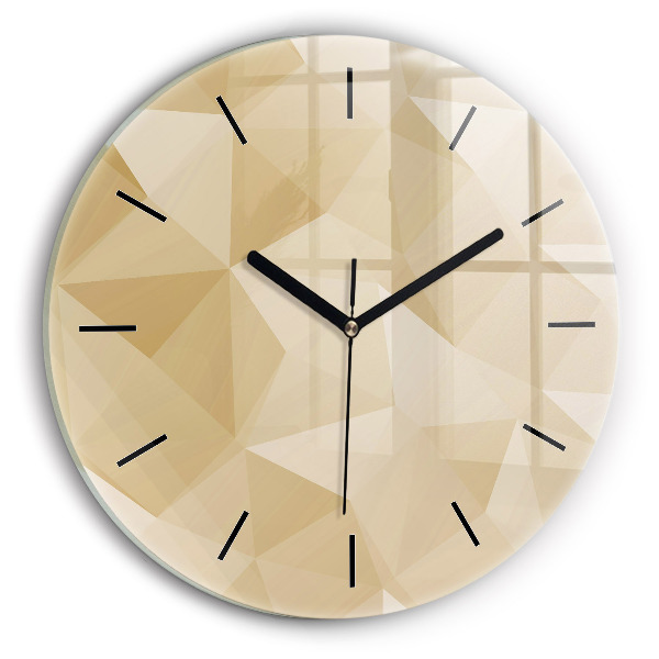 Round glass wall clock Triangles abstract