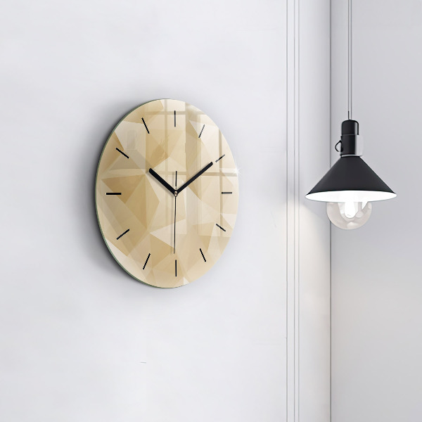 Round glass wall clock Triangles abstract