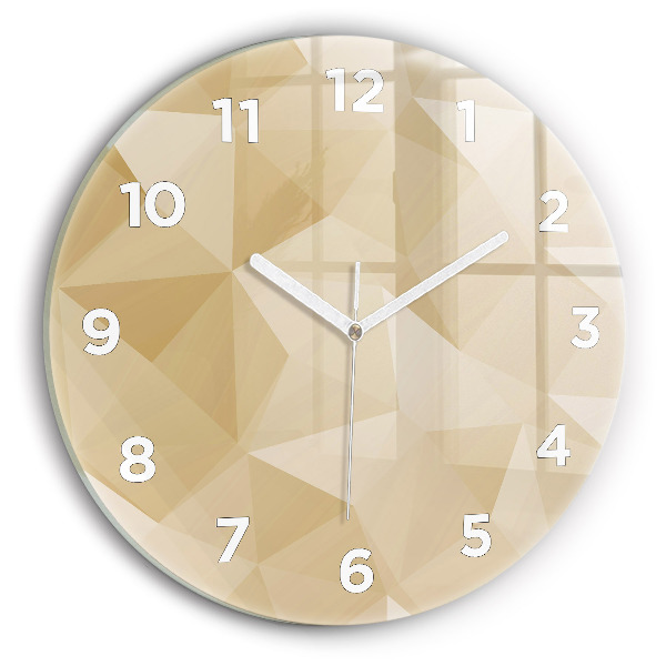 Round glass wall clock Triangles abstract