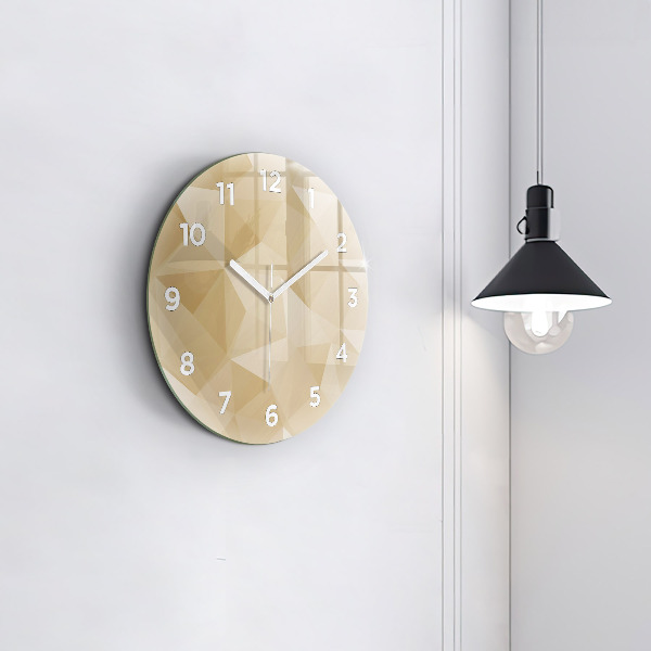 Round glass wall clock Triangles abstract