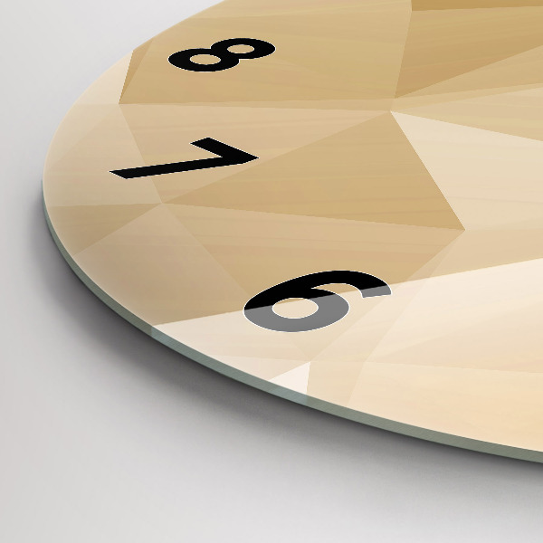 Round glass wall clock Triangles abstract