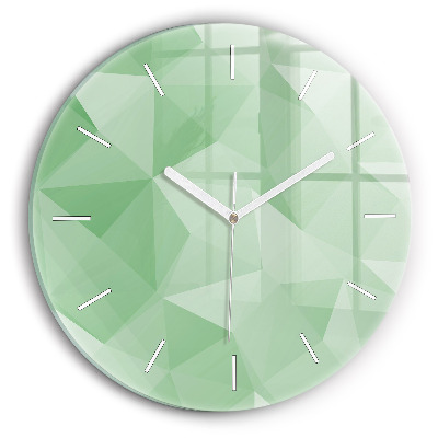 Round glass wall clock Triangles abstract
