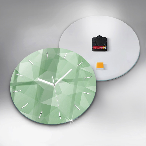 Round glass wall clock Triangles abstract