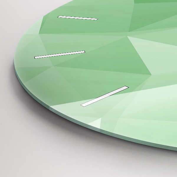 Round glass wall clock Triangles abstract