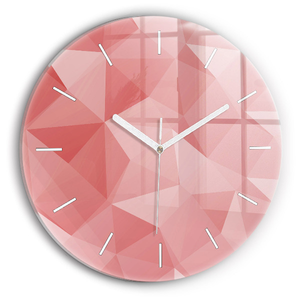 Round glass wall clock Triangles abstract