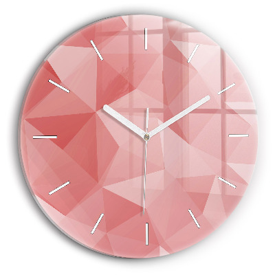 Round glass wall clock Triangles abstract