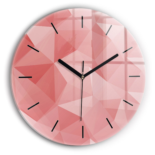 Round glass wall clock Triangles abstract