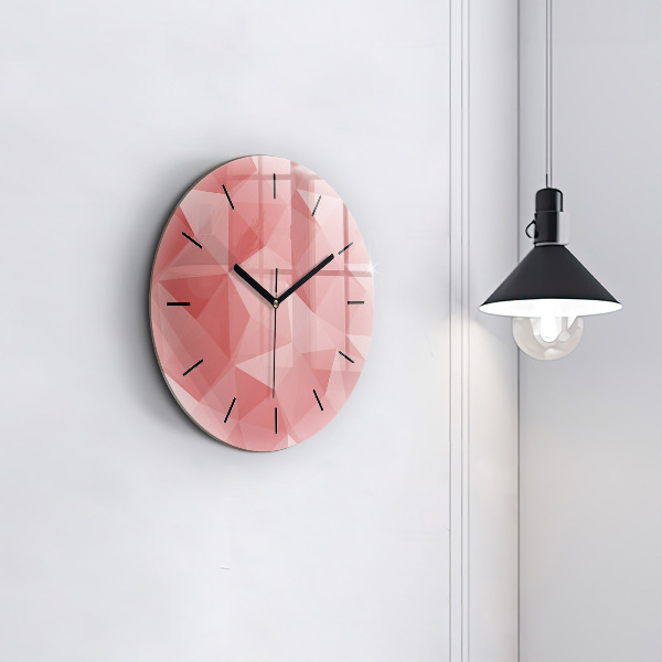 Round glass wall clock Triangles abstract