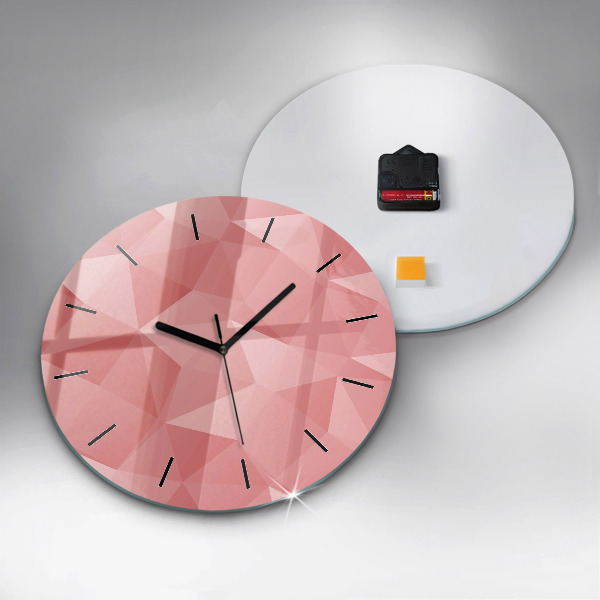 Round glass wall clock Triangles abstract