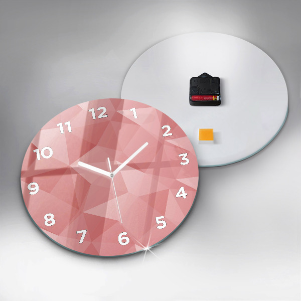 Round glass wall clock Triangles abstract