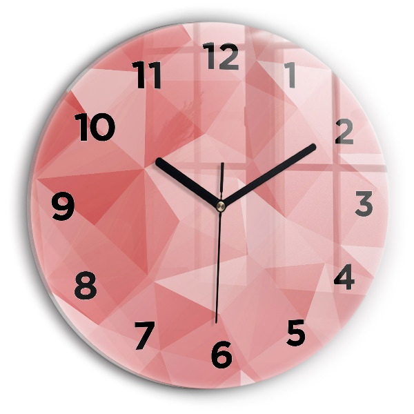 Round glass wall clock Triangles abstract