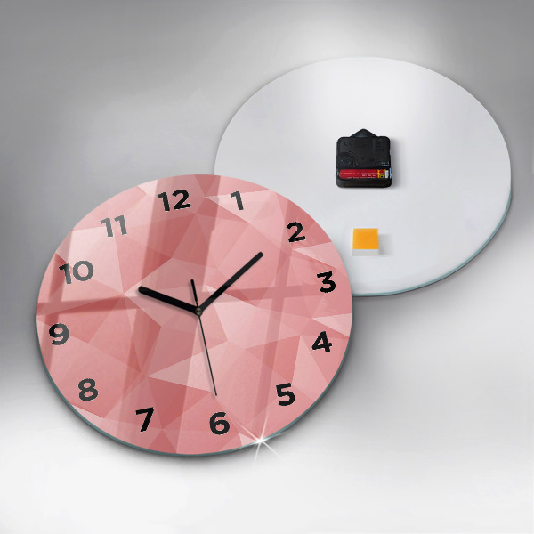 Round glass wall clock Triangles abstract