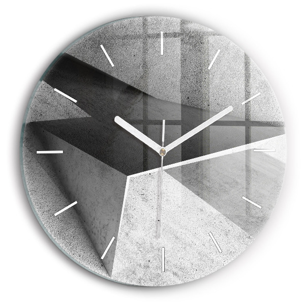 Round glass wall clock Abstraction triangles