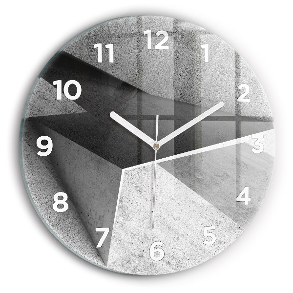 Round glass wall clock Abstraction triangles