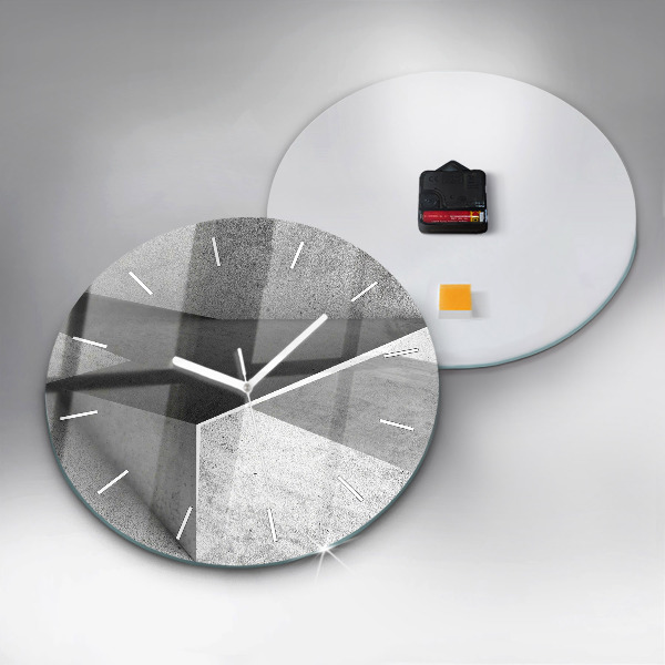 Round glass wall clock Abstraction triangles