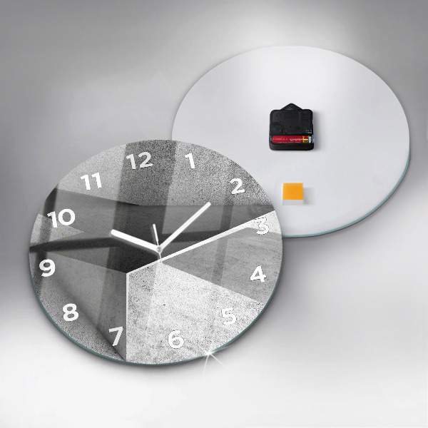 Round glass wall clock Abstraction triangles
