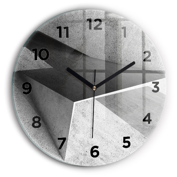 Round glass wall clock Abstraction triangles