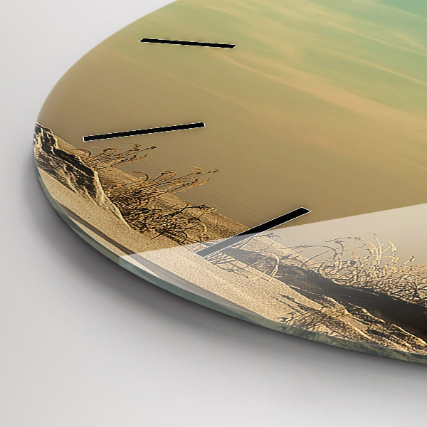 Round glass wall clock Elephant on a tree