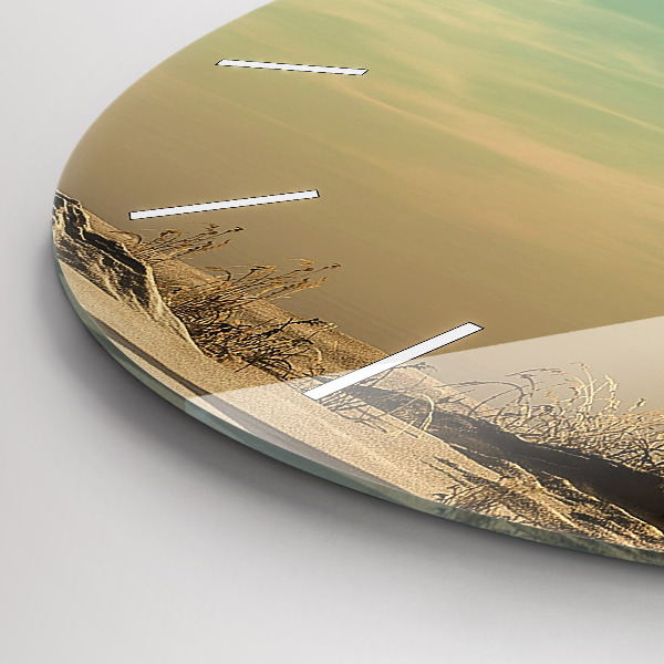 Round glass wall clock Elephant on a tree