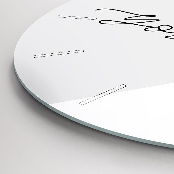 Round glass wall clock The inscription Be yourself