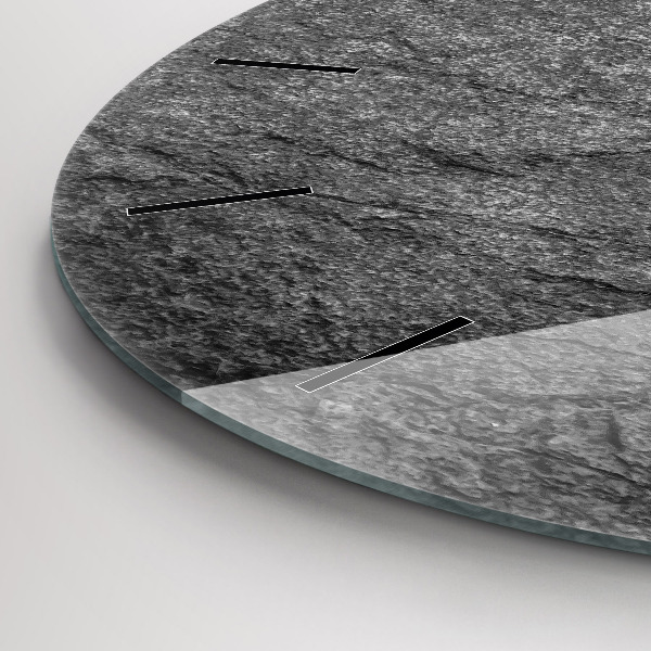 Round glass wall clock Volcanic rock