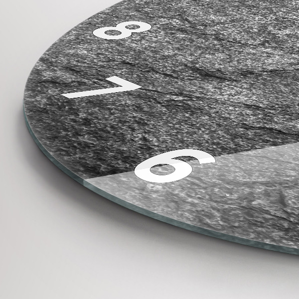 Round glass wall clock Volcanic rock