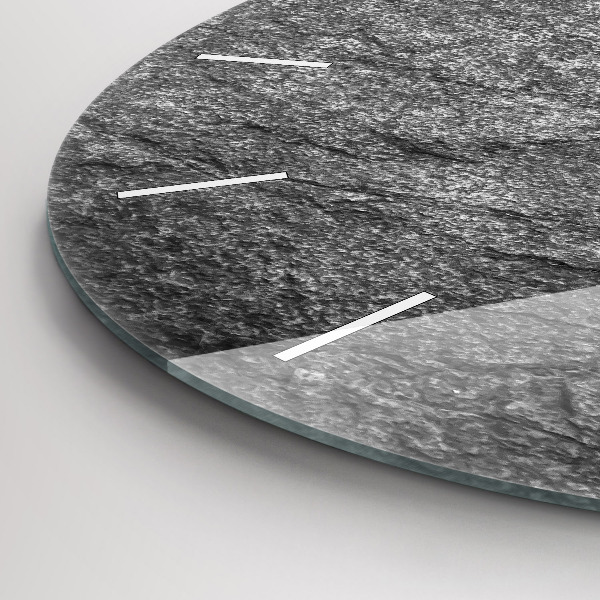 Round glass wall clock Volcanic rock