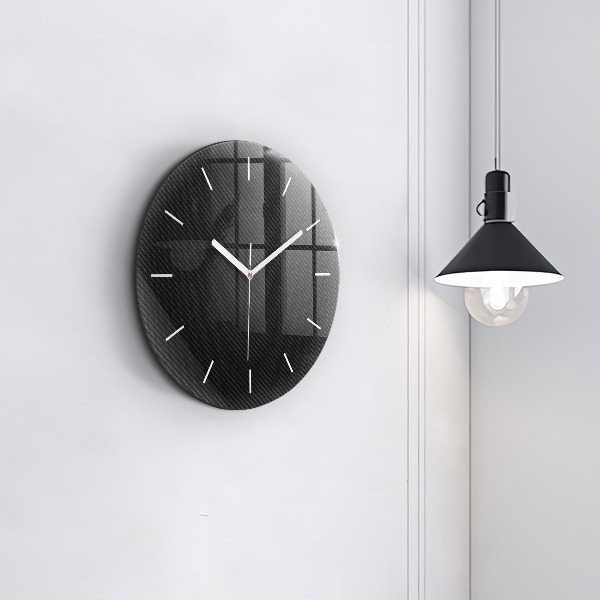Round glass wall clock Dark abstraction