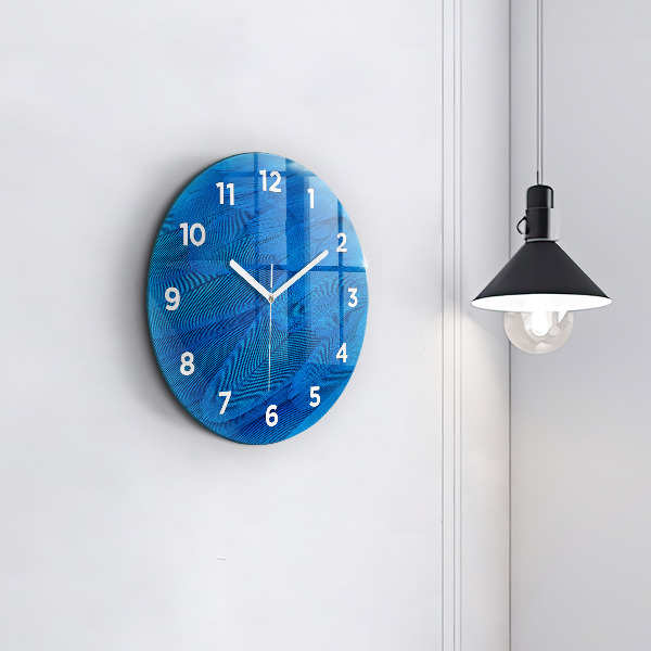 Round glass wall clock Bird feather